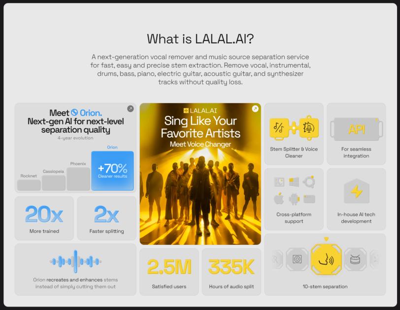 Explaining what Lalal.ai is.